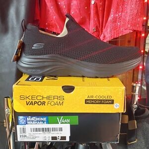 Skechers Black Slip-On Sneakers with Vapor Foam